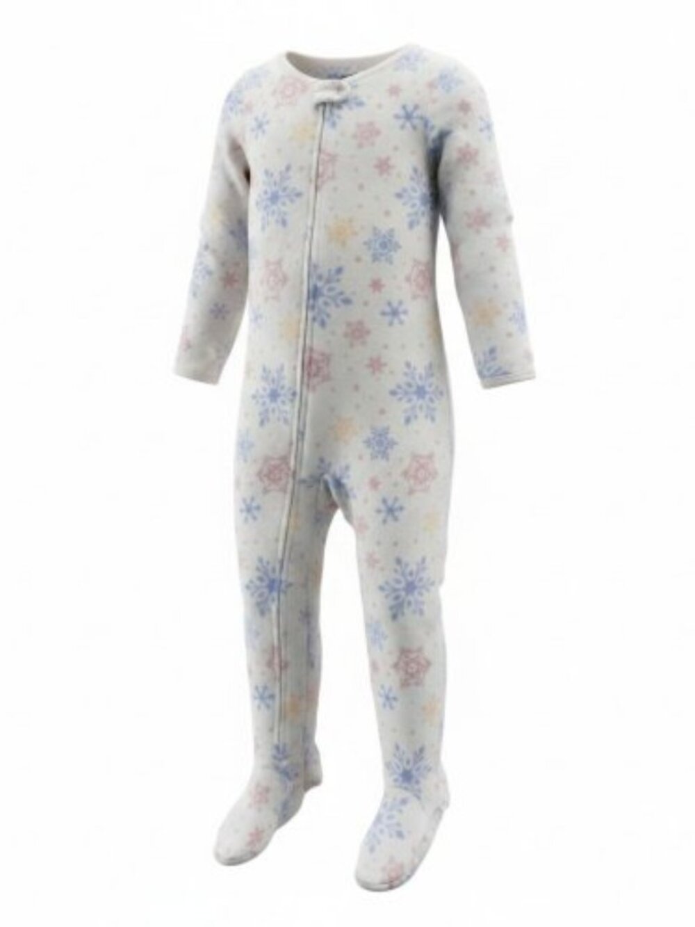 CARTER'S White Snowflake Print One Piece Blanket Sleeper Pajamas Girls 4T